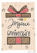 Joyeux anniversaire avec un joli cadeau d&eacute;cor&eacute;